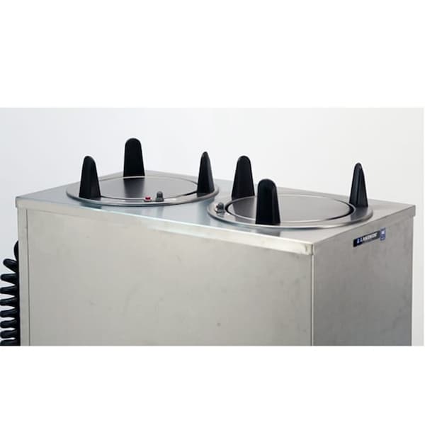 Lakeside Regular Heated 2 Stack Plate Dispenser Cabinet; 5-7/8" to 6-1/2" - 6206