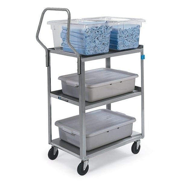 Lakeside Stainless Steel Handler Series 3 Shelf Cart; 300 lb Capacity, 18"x27" - 4322