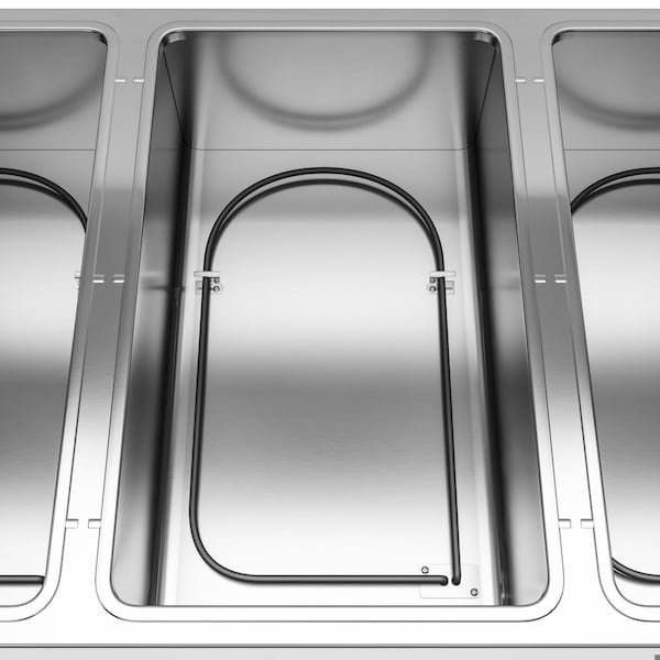 Koolmore Four Pan Open Well Electric Steam Table with Undershelf and Sneeze-Guard, . - KM-OWS-4SG