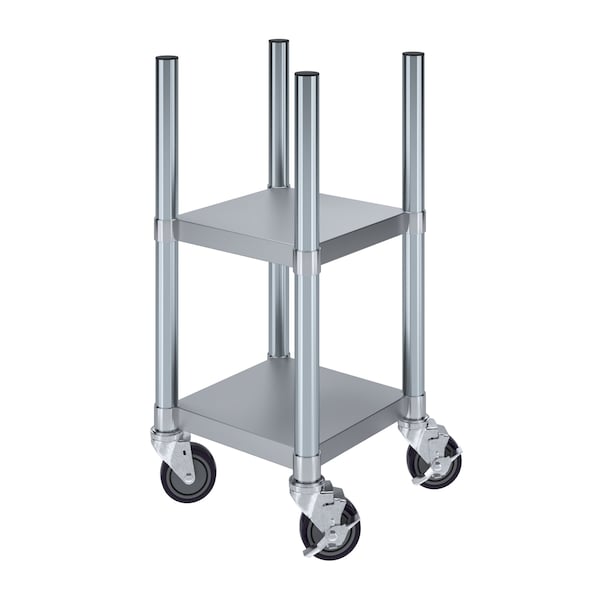 Amgood 14 in. x 14 in. Stainless Steel Rice Warmer Stand with Wheels - AMG RW-1414-Z