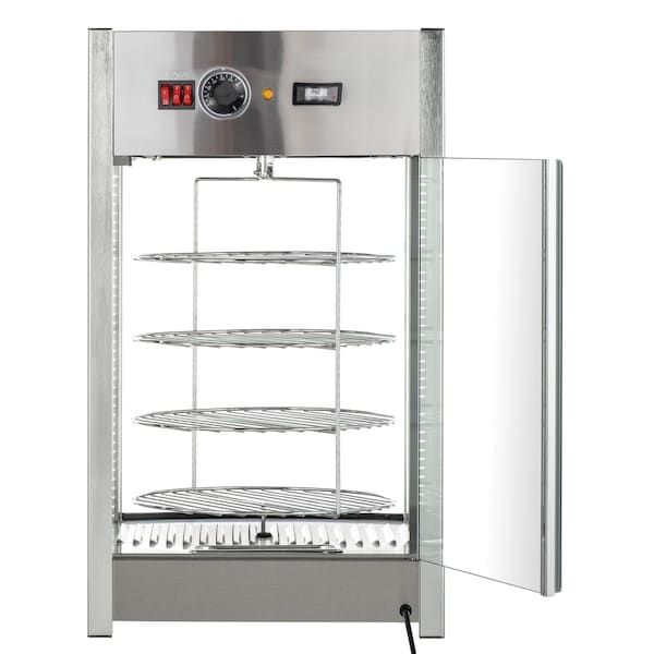 Koolmore 18 in. Commercial Pizza Display Warmer for 12 in. Pies with 4 Rotating Racks in Stainless-Steel - KM-HPD4-12