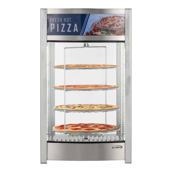 Koolmore 18 in. Commercial Pizza Display Warmer for 12 in. Pies with 4 Rotating Racks in Stainless-Steel - KM-HPD4-12