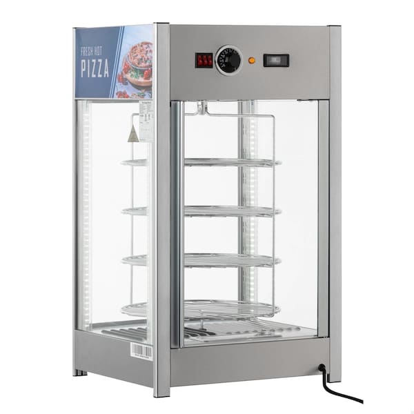 Koolmore 18 in. Commercial Pizza Display Warmer for 12 in. Pies with 4 Rotating Racks in Stainless-Steel - KM-HPD4-12