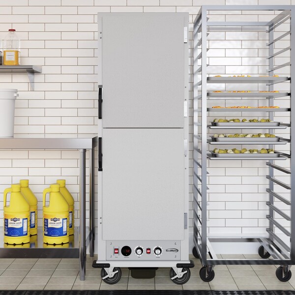 Koolmore 33 in. Commercial Insulated Heated Holding/Proofing Cabinet with 32-Pan Capacity Solid Dutch Doors - KM-CHP36-SIDD