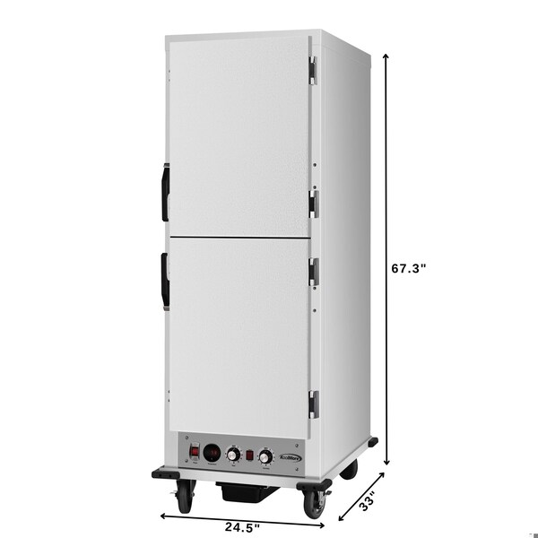 Koolmore 33 in. Commercial Insulated Heated Holding/Proofing Cabinet with 32-Pan Capacity Solid Dutch Doors - KM-CHP36-SIDD