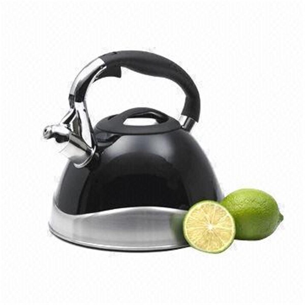 Evco International Crescendo 3.1 Qt Whistling Powder Coated Black Tea Kettle - 77051