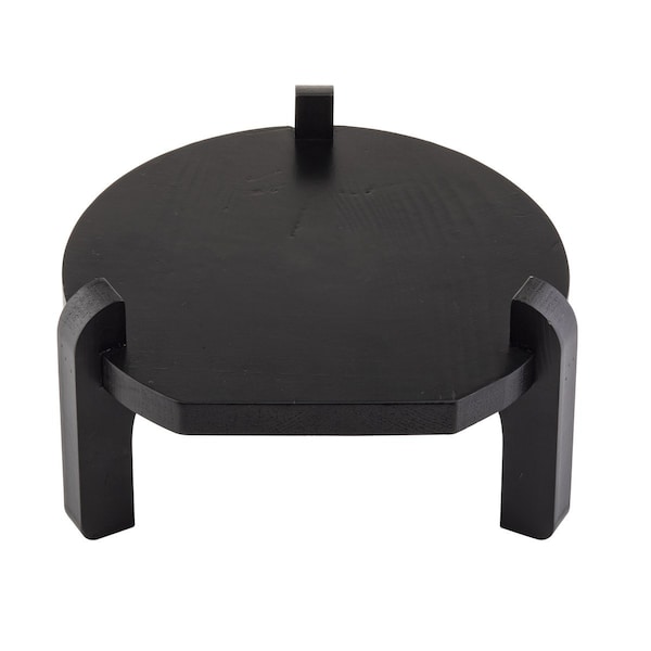 Tablecraft Glass Beverage Dispenser Stand, Blk Wood - 10756