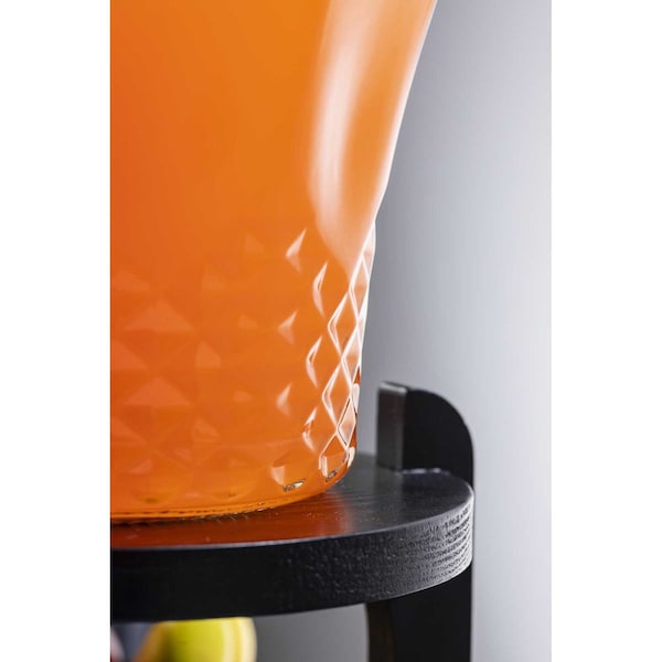 Tablecraft Glass Beverage Dispenser Stand, Blk Wood - 10756