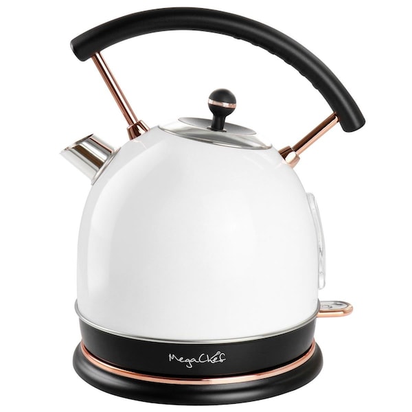 Megachef 1.8 Liter Half Circle Electric Tea Kettle in White - MG-KTL1950W