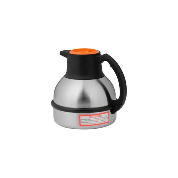 Bunn 1.9 Litre Thermal Carafes, Orange Lid for Decaf Coffee, 12Pk - 36252
