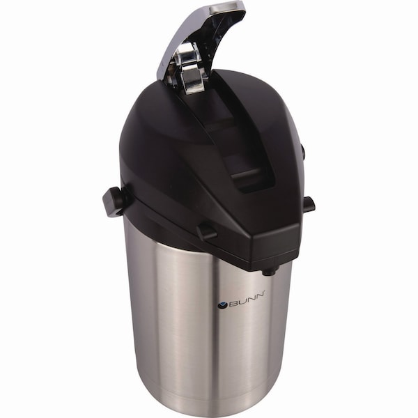 Bunn Lever Action Airpot, 3 Liter, Stainless Steel/Black - 32130