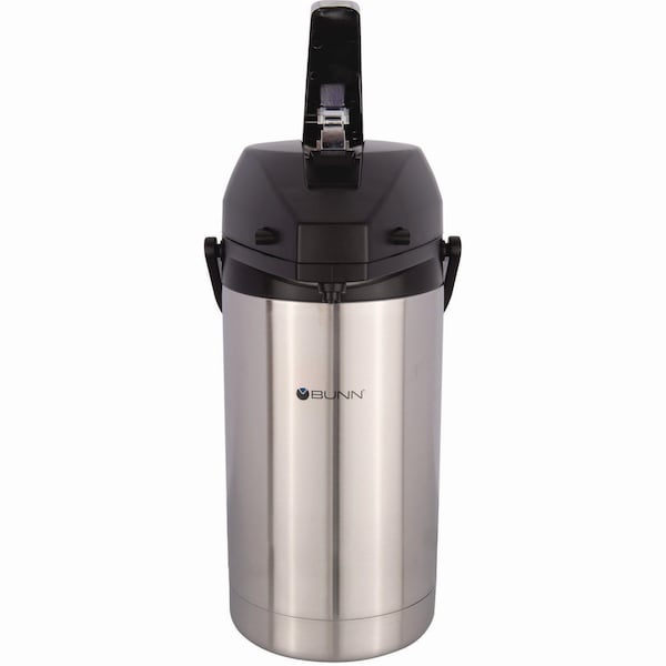 Bunn Lever Action Airpot, 3 Liter, Stainless Steel/Black - 32130