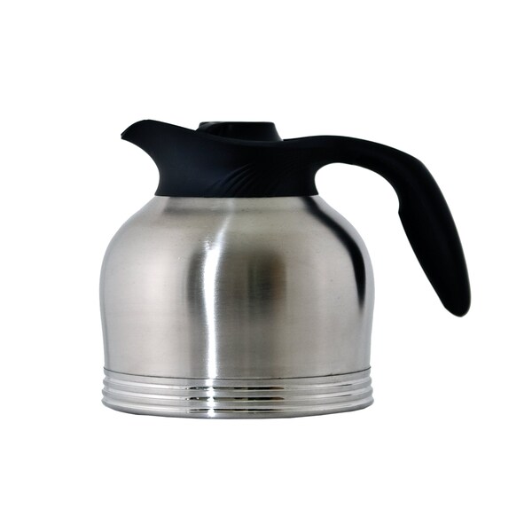 Service Ideas ErgoServ Short Profile Brew-In Carafe, Stainless Vacuum Insulation, 1.9 Liter, Brushed - 10-00183-000