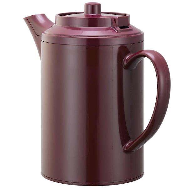 Service Ideas Plastic Teapot No Tether, Double Wall, 16 Ounce, Burgundy - TS612BU
