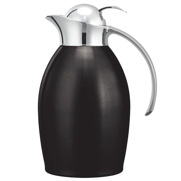 Service Ideas Nicollet Series Push Button Stainless Vacuum Insulated Carafe, 33.8 Ounce, Black Onyx - NIC10BSPBBX