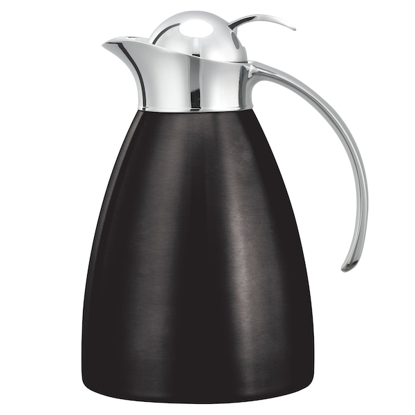 Service Ideas Marquette Series Push Button Stainless Vacuum Insulated Carafe, 33.8 Ounce, Black Onyx - MAR10BSPBBX