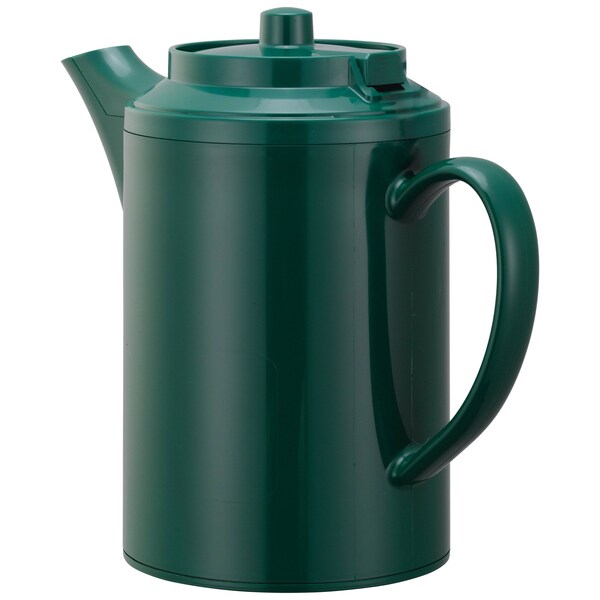 Service Ideas Plastic Teapot No Tether, Double Wall, 16 Ounce, Forest Green - TS612FG