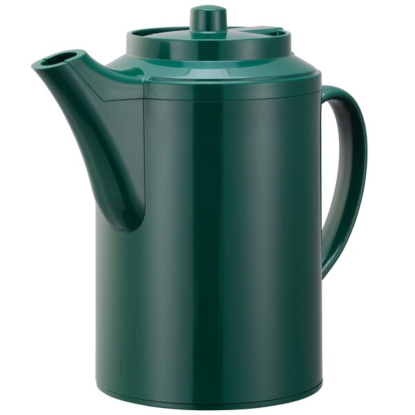 Service Ideas Plastic Teapot No Tether, Double Wall, 16 Ounce, Forest Green - TS612FG
