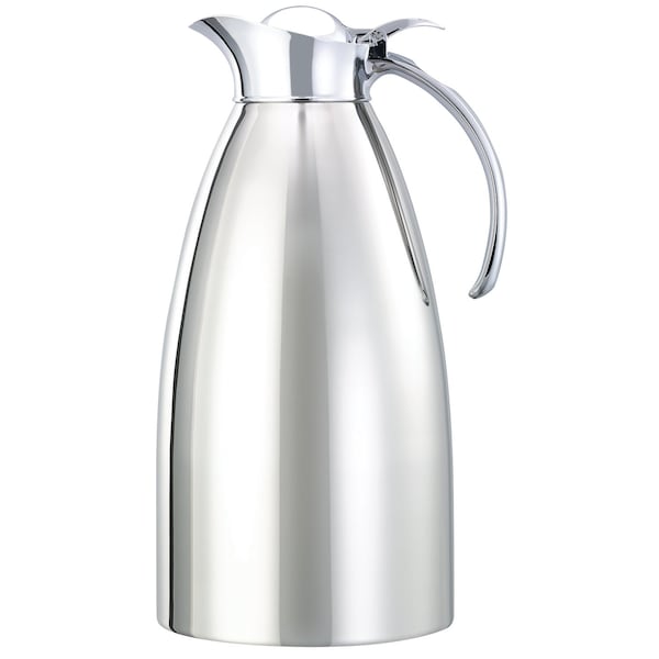 Service Ideas Marquette Series Flip Top Stainless Vacuum Insulated Carafe, 67.6 Ounce, Polished - MAR20PS