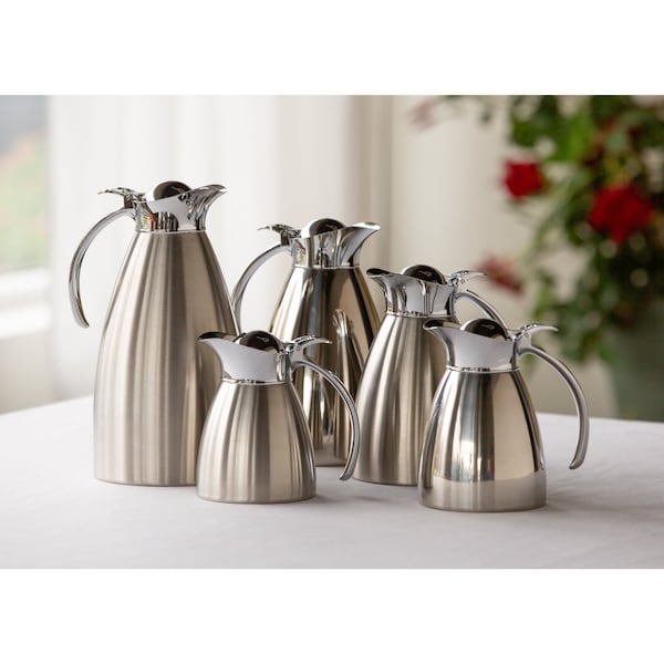 Service Ideas Marquette Flip Top Stainless Vacuum Insulated Carafe, 50.7 Ounce, Brushed - MAR15BS