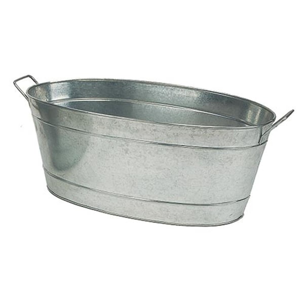 Achla Designs Achla C-55 Large Oval Galvanized Steel Tub - Galvanized Steel - C-55