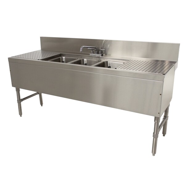 Advance Tabco Prestige Underbar Sink Unit 3-compartment 60 in.W x 25 in.D x 36 in.H - PRB-24-53C