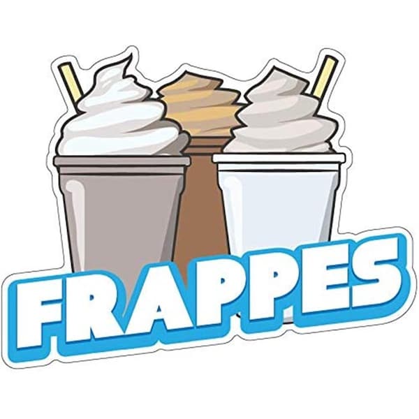 Amistad Frappes 24 in. Decal Concession Stand Food Truck Sticker - AM3874418