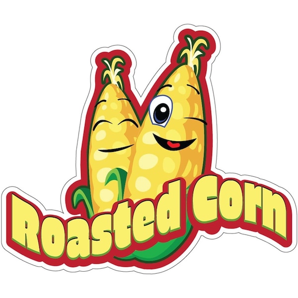 Amistad Roasted Corn 24 in. Decal Concession Stand Food Truck Sticker - AM3884022
