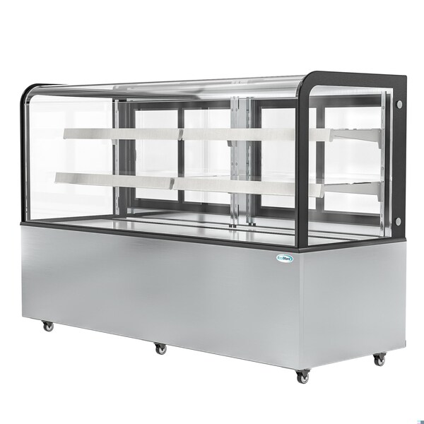 Koolmore 71 in. Dry Bakery Display Case with Front Curved Glass Protection, 20 cu ft. - BDC-20C