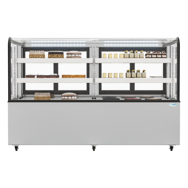 Koolmore 71 in. Dry Bakery Display Case with Front Curved Glass Protection, 20 cu ft. - BDC-20C
