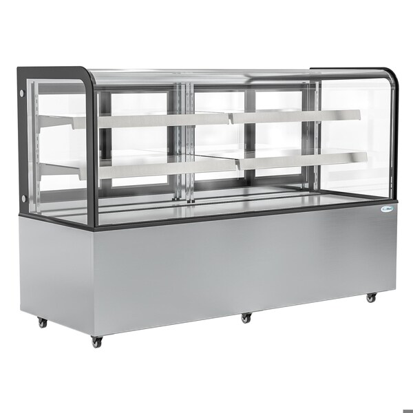 Koolmore 71 in. Dry Bakery Display Case with Front Curved Glass Protection, 20 cu ft. - BDC-20C