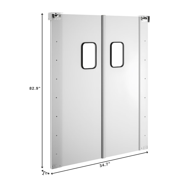 Koolmore Commercial Double Aluminum Swinging Traffic Door - 72 In. x  84 In. Door Opening - KM-SWD36X2