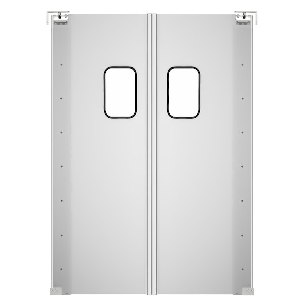 Koolmore Commercial Double Aluminum Swinging Traffic Door - 72 In. x  84 In. Door Opening - KM-SWD36X2