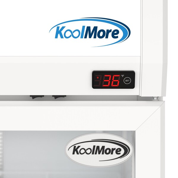 Koolmore 35 in. Commercial 2-Glass Door Merchandiser Refrigerator, 16.5 cu. ft. in White KM-MDR-2GD-35 - KM-MDR-2GD-35
