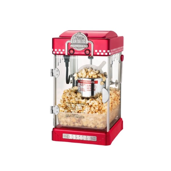 Great Northern Popcorn 6073 Great Northern Red Little Bambino Table Top Retro Machine Popcorn Popper, 2.5oz - 706698LML