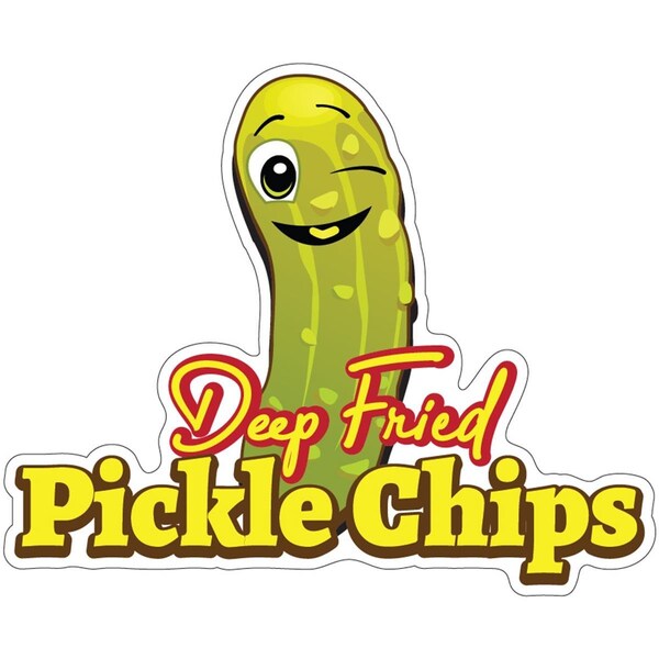 Amistad Pickle Chips 2 8 in. Decal Concession Stand Food Truck Sticker - AM3885380