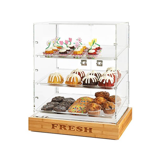 Rossetto Bakery Cabinet 2 Door Acrylic with Bamboo Base - BD125
