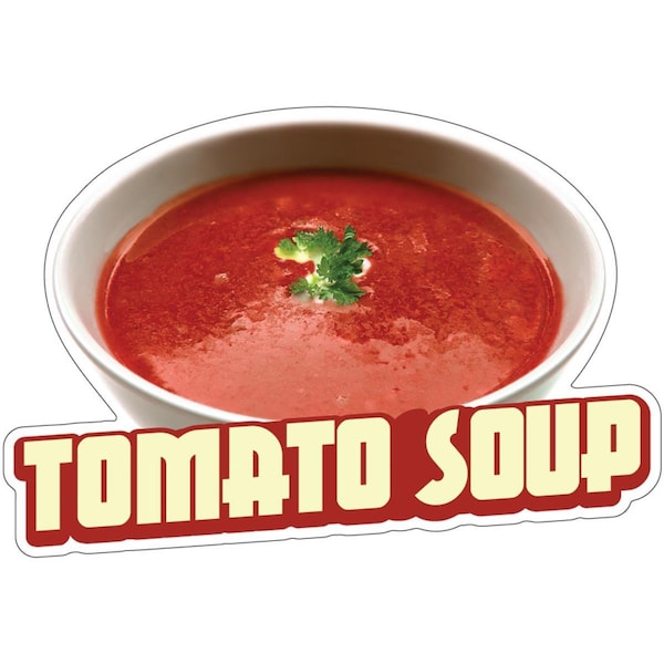 Amistad Tomato Soup 16 in. Decal Concession Stand Food Truck Sticker - AM3869707