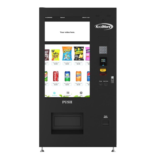 Koolmore Refrigerated Vending Machine 48 Slots Featuring 49 Inch Touch Display, Bills, Coins, CC Reader - KM-VMRWT-48BCR