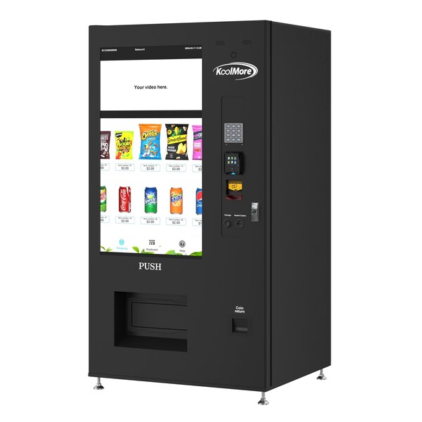 Koolmore Refrigerated Vending Machine 48 Slots Featuring 49 Inch Touch Display, Bills, Coins, CC Reader - KM-VMRWT-48BCR