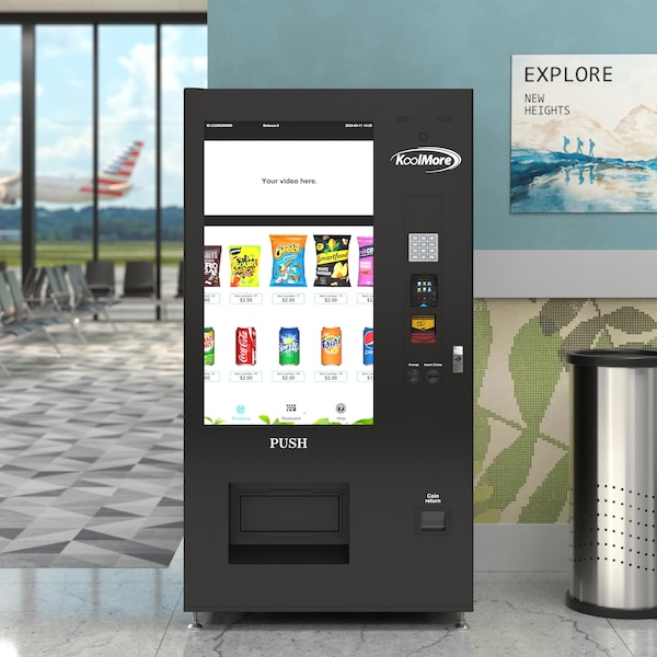 Koolmore Refrigerated Vending Machine 48 Slots Featuring 49 Inch Touch Display, Bills, Coins, CC Reader - KM-VMRWT-48BCR