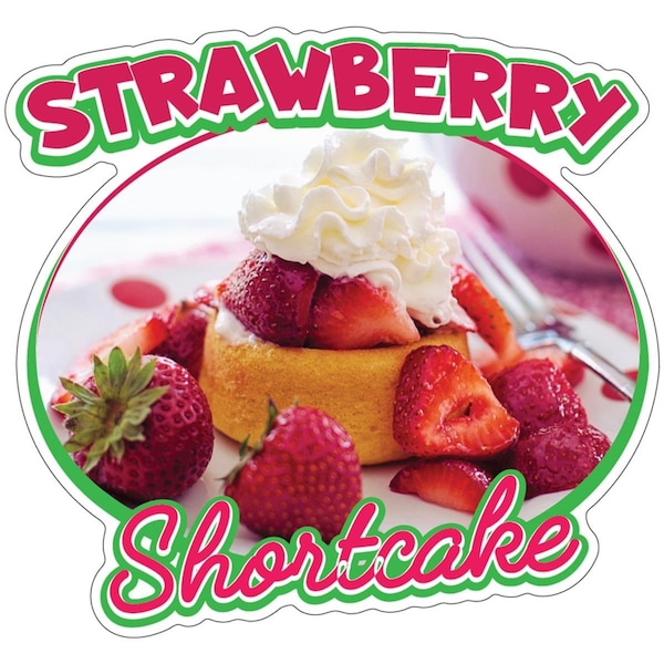 Amistad Strawberry Shortcake 16 in. Decal Concession Stand Food Truck Sticker - AM3879771