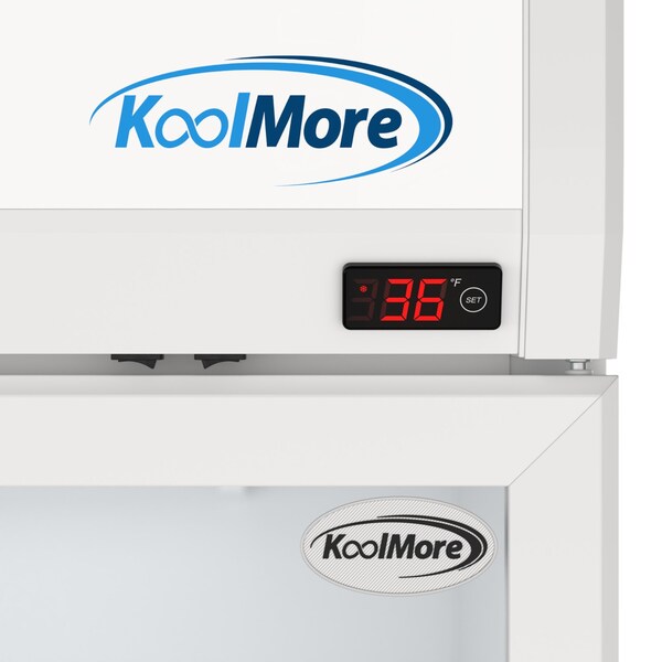 Koolmore 47 in. Commercial 2-Glass Door Merchandiser Refrigerator, 29 cu. ft. in White KM-MDR-2GD-47 - KM-MDR-2GD-47
