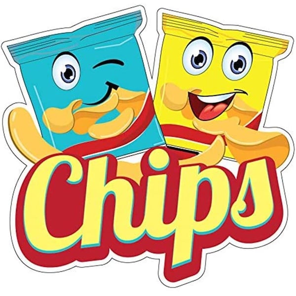 Amistad Chips 24 in. Decal Concession Stand Food Truck Sticker - AM3879772