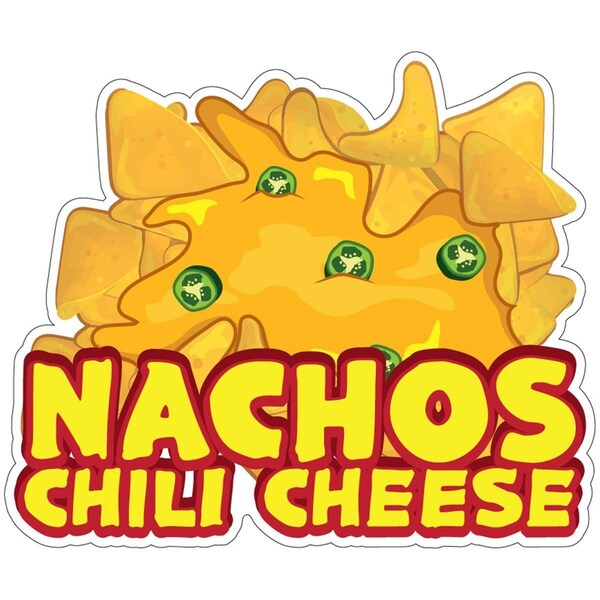 Amistad 16 in. Nachos Chili Cheese Decal Concession Stand Food Truck Sticker - AM3910337