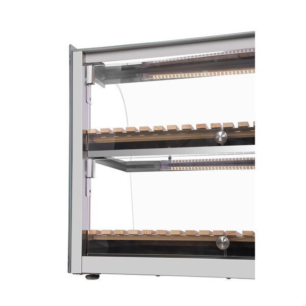 Koolmore 40 in. Glass Countertop Dry Bakery Display Case with Two Shelves and Bamboo Trays, 5.3 cu. ft. - DC-53C-B