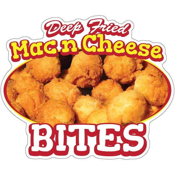 Amistad 16 in. Mac N Cheese Bites Decal Concession Stand Food Truck Sticker - AM3910074