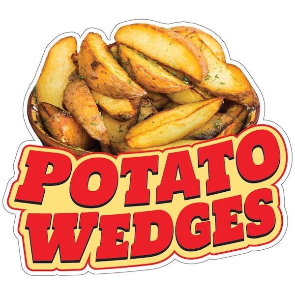 Amistad 8 in. Potato Wedges Decal Concession Stand Food Truck Sticker - AM3902934