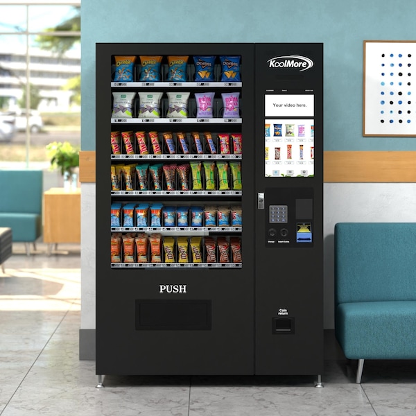 Koolmore Non-Refrigerated Snack Vending Machine with 60 Slots, Coin and Bill Acceptor, 22 Inch Touch Screen - KM-VMNT-50-BC
