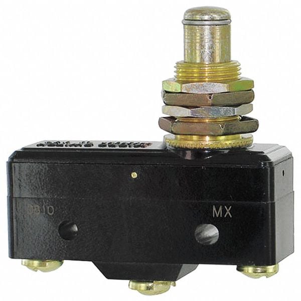 Interruptor de acción rápida industrial Honeywell, sobre-recorrido, actuador de émbolo, SPDT, clasificación de contacto de 15A @ 480V CA - BZ-2RQ1-A2